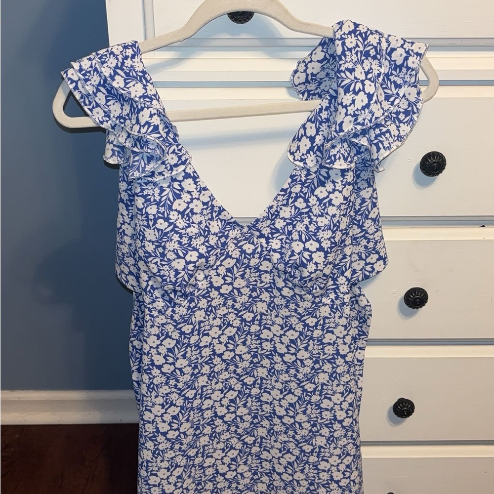 Altar'd State Blue and White Floral Dress